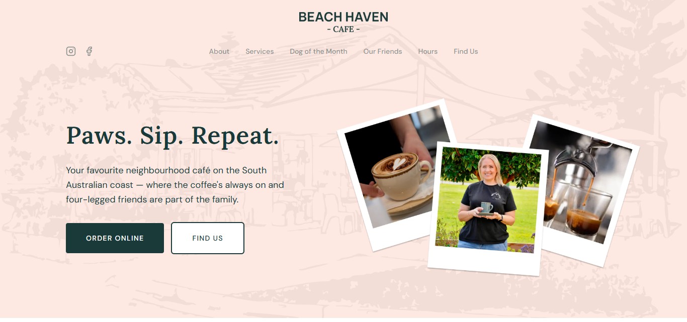 Screenshot of Beach Haven Cafe