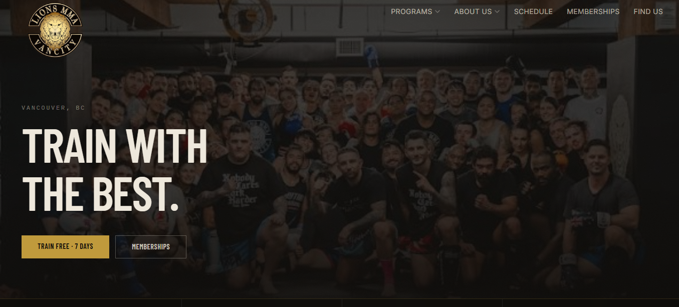 Screenshot of Lions MMA