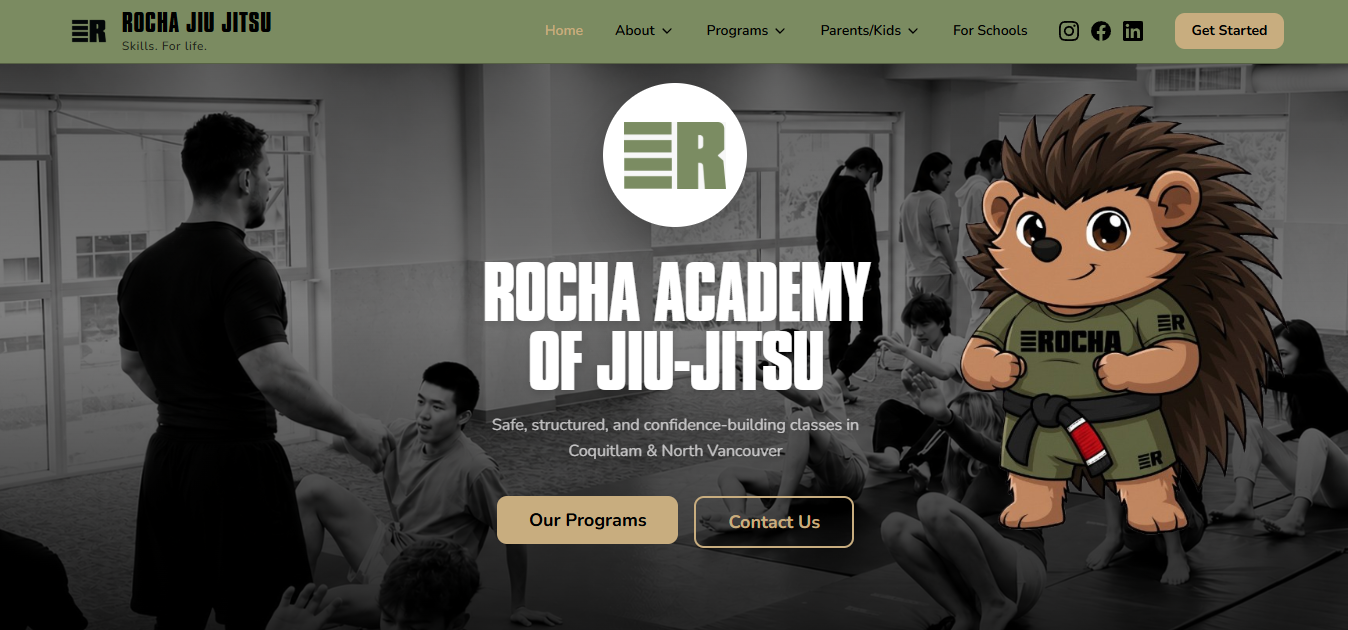 Screenshot of Rocha Academy of Jiu-Jitsu